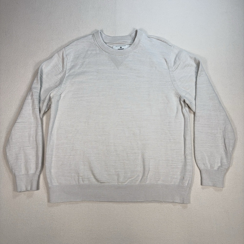 Reigning Champ Cotton Slub Laurel Sweater Men's L Off-White V-Gusset Pullover